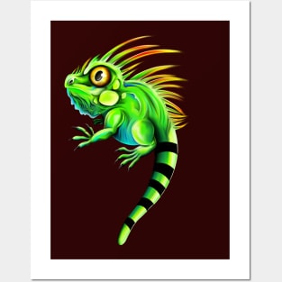 Fat lil iguana Posters and Art